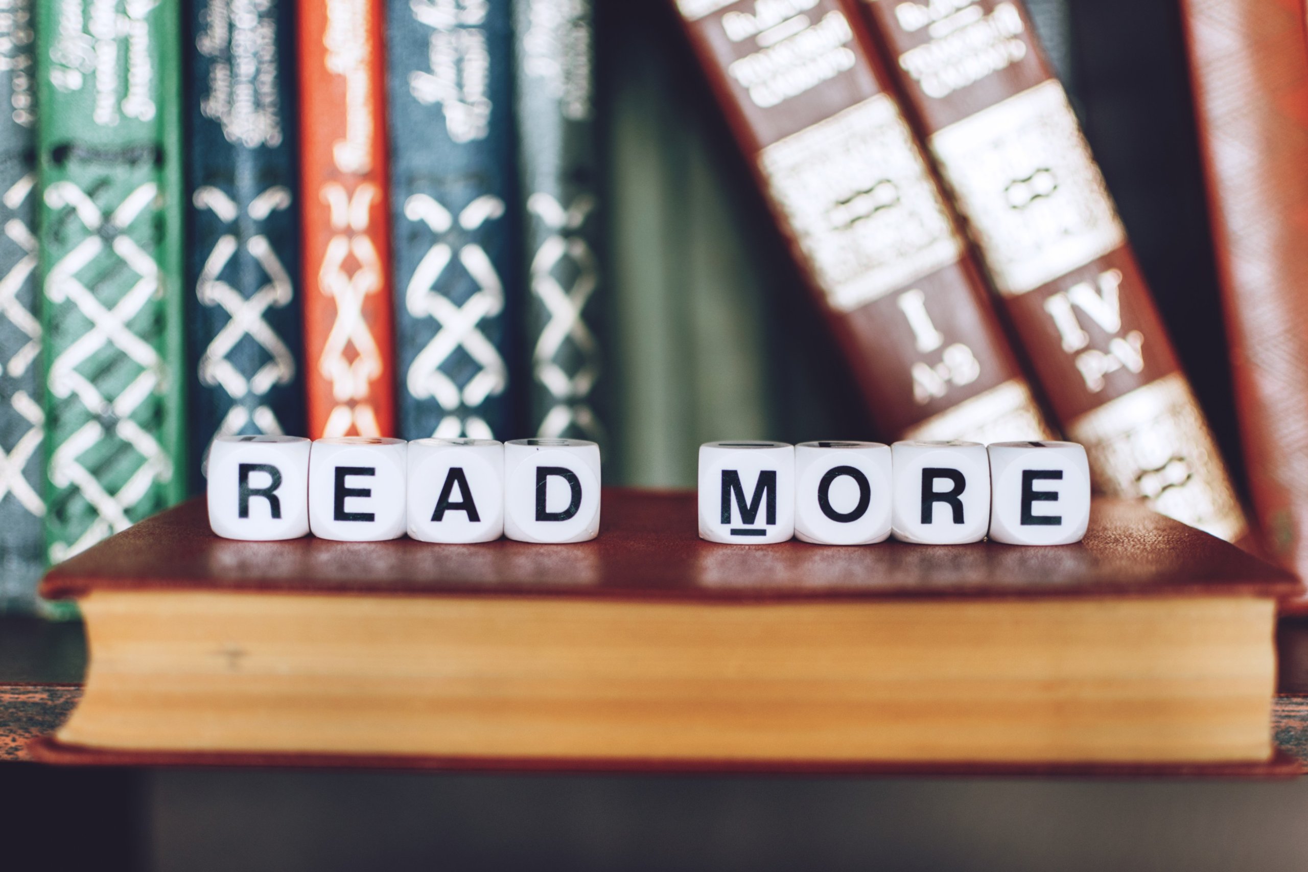 Letter cubes read more on book spine